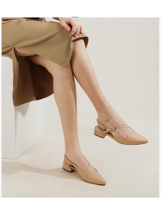 Ankis Shoes - NEW Slingback Low Heels Closed Pointed Toe Ankle Strap Memory Foam 9.5